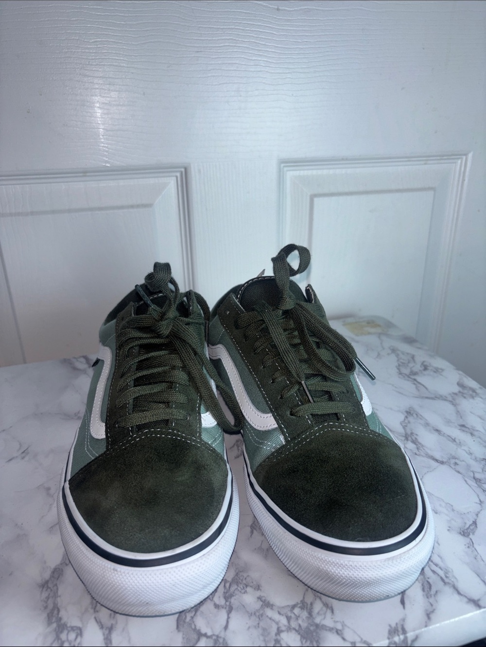 Vans Skate Old Skool Olive Green White Low-Top Sneakers